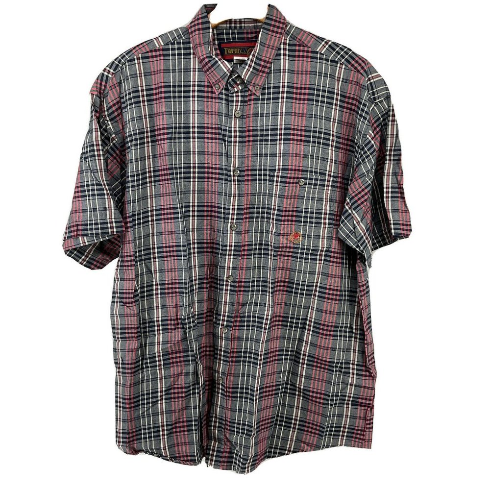 Twenty X Mens Short Sleeve Button Front Shirt Size Xl Multi Color Plaid